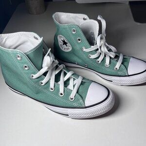 Women's Size 7 High Top All Star Converse Green Sage
